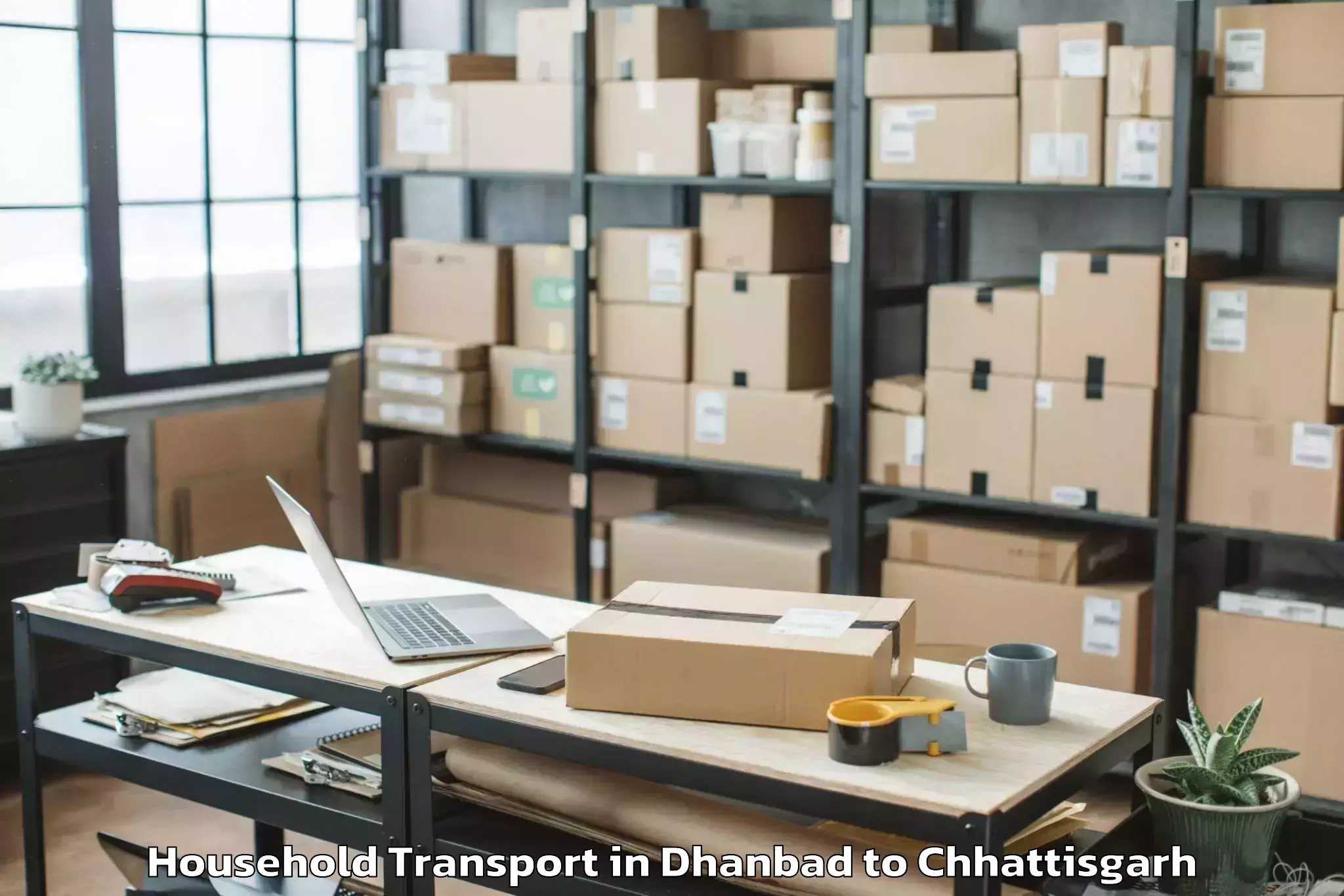 Book Dhanbad to Bastanar Household Transport